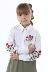 Блуза дитяча патріотична шкільна, сорочка дитяча патріотична, 