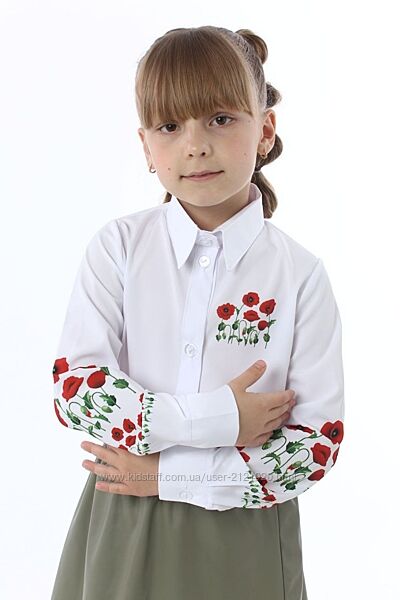 Шкільна дитяча патріотична блуза, сорочка дитяча патріотична, 