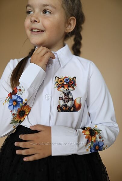 Шкільна патріотична блуза для дівчинки 