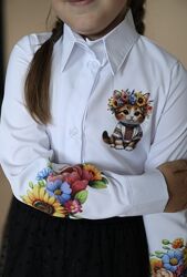 Патріотична шкільна блуза для дівчинки 