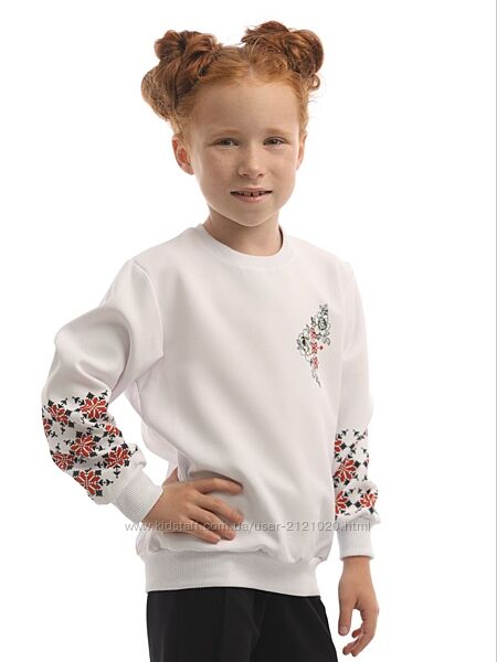 Світшот вишиванка для дівчинки, світшот патріотичний для дівчинки, 