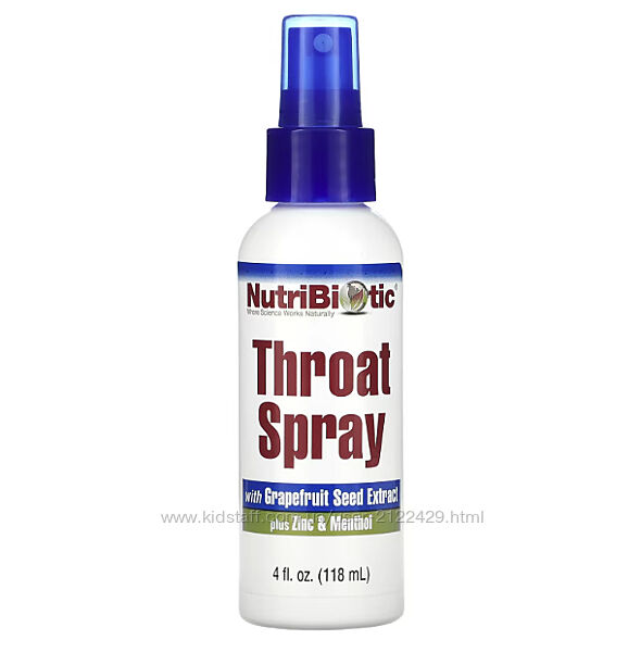 NutriBiotic Throat Spray with grapefruit seed extract - 118ml