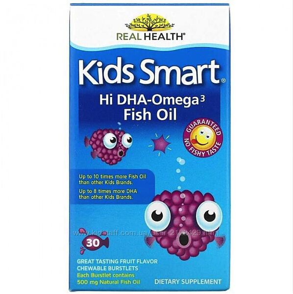 Real Health Kids Smart Hi DHA Fish Oil Omega-3 500mg- 30 caps