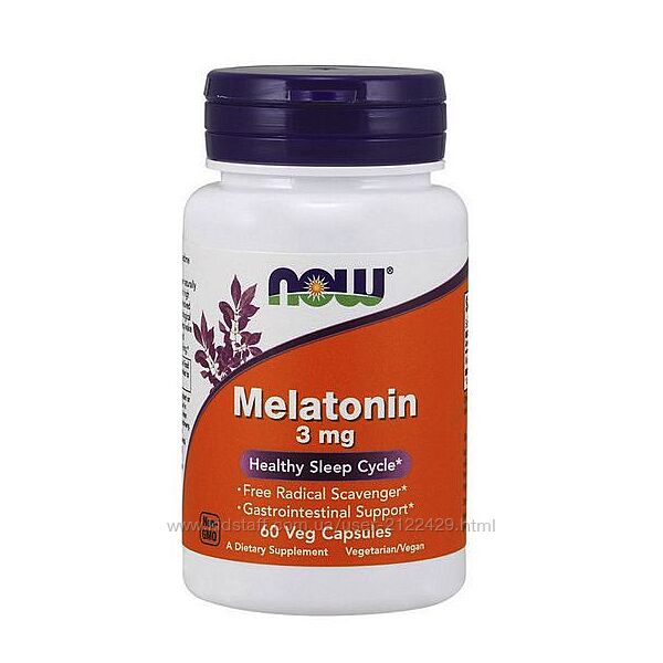 NOW Foods Melatonin 3mg - 60 caps Мелатонін, Мелатонин
