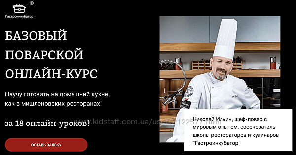 Николай Ильин Гастроинкубатор Онлайн базовый поварской курс 2023