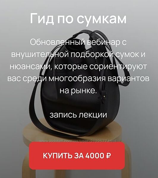 Юлия Катькало Вебинар Гид по сумкам 2023