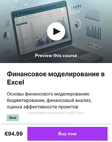 Udemy Ерлан Тургумбаев - Финансовое моделирование в Excel 2024