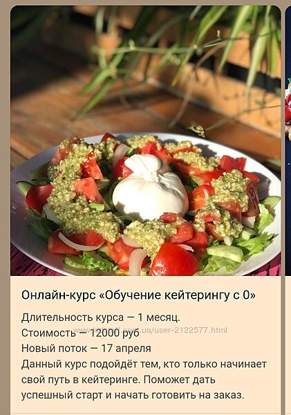 Екатерина Круглова Онлайн-курс Обучение кейтерингу