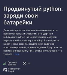 Артем Егоров Stepik Продвинутый python заряди свои батарейки 2024