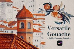 Olga Rom Гуашевые кисти для Procreate. Versatile Gouache Procreate Brushes
