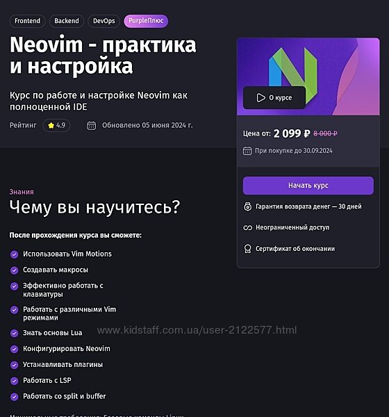 PurpleSchool Neovim - практика и настройка Антон Ларичев 2024