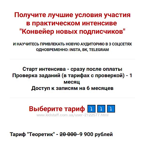 Александра Гуреева Интенсив Конвейер новых подписчиков. Тариф Теоретик 2024
