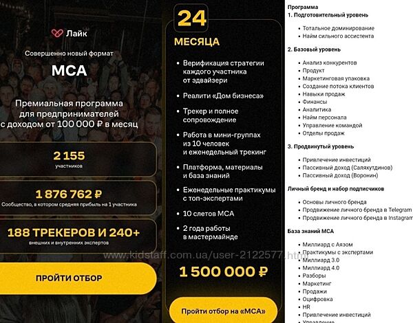 Like Центр МСА. Премиальная программа для предпринимателей 2024