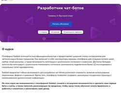 Step Up Разработчик чат-ботов. Уровень А быстрый старт 2024