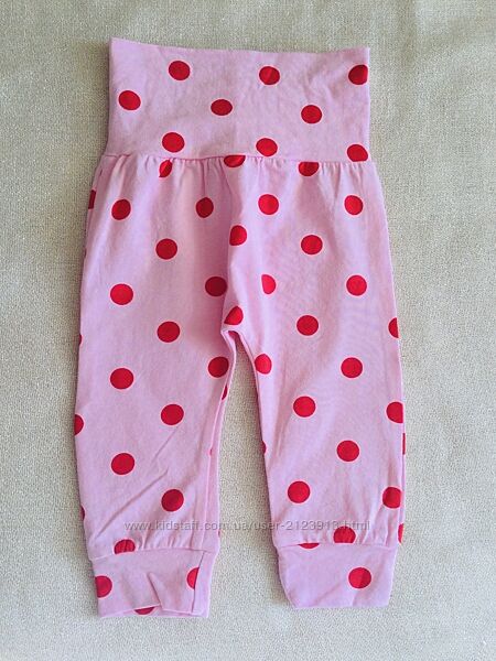 Трикотажные штаники 6-12 мес с высокой талией, под бодик, талия подкатывает