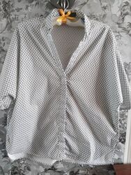 Р.50/52 размер М. Рубашка сорочка, блузка свободного кроя