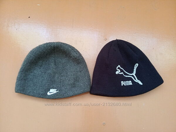 2 зимові шапки Nike і Puma одним лотом