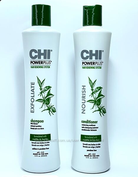 Стимулювальний шампунь-ексфоліант та кондиціонер Chi Power Plus Shampoo