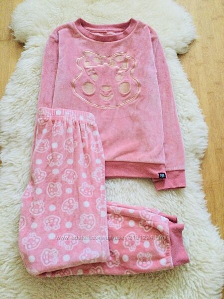 8-9 рок. , 128-134 зріст George велюрова піжама з золотистим принтом на манж