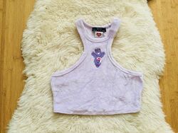 Bershka Бершка Велюровий кроп- топ лавандового кольору. Натуральний 78 б
