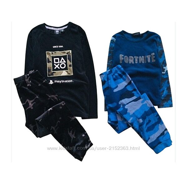 9-10 рок, Disney флісова піжама, реглан та штаніки на манжетах з принтом, т