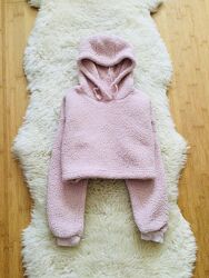 Matalan 10 рок. флісовий кроп- топ з капюшоном на манжетах, пудровий. фліс 