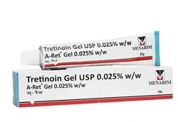 Третиноїн гель 0,025 Tretinoin gel 20г Menarini A-Ret Gel. Від прищів.