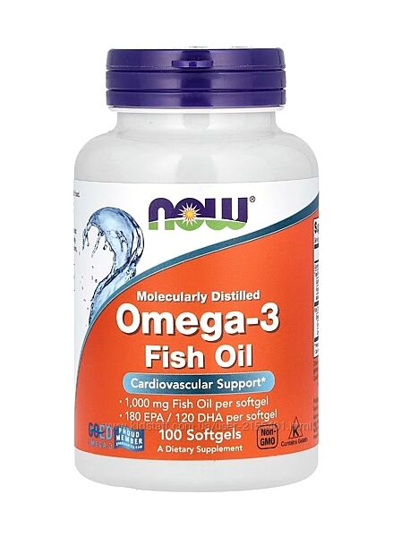 Омега 3 Omega 3 Now food 100 капсул