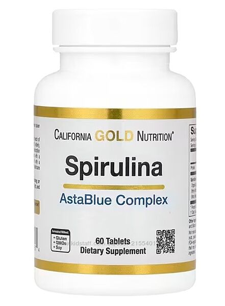 California Gold Nutrition, AstaBlue, комплекс со спирулиной, 60 таблеток