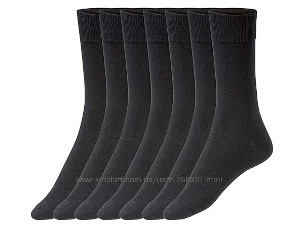 Комплект мужских классических носков из 7 пар, размер 43-46, цвет черный