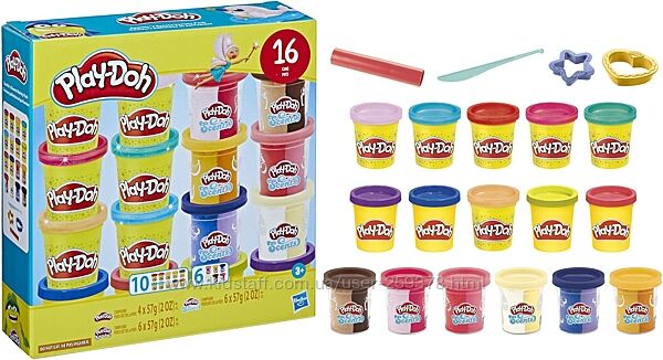  Play-Doh Sparkle and Scents Variety 16 банок