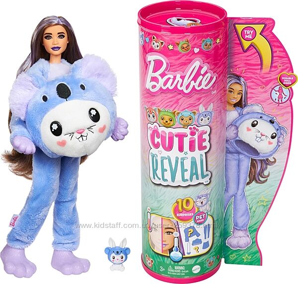 Barbie Cutie Reveal with Animal Plush Costume коала барби koala