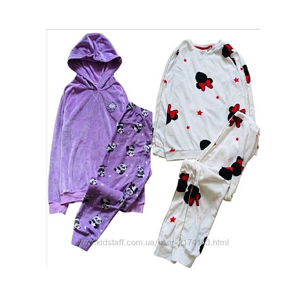 9-10 років Dunnes велюрова піжама з Пандами і Міні Маус. тепла, мякенька, 