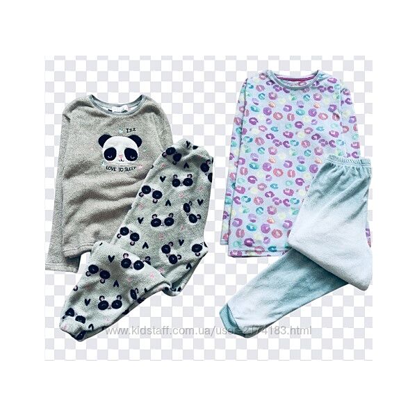 12-13 років, Primark флісова яскрава піжама з Пандою. штаніки на манжетах.