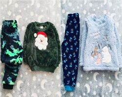 2-3 років Disney. Primark флісова пухнаста піжама з Сантою і Ведмедиком. те