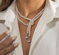 Набір прикрас намисто та сережки з перлами