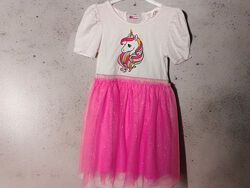 Святкова сукня з єдинорогом, блискітками та фатіном, р. 116 4-6 років