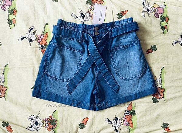 8-9 рок. , Piazza Italia джинсові брендові шорти вільного крою з поясом, тон