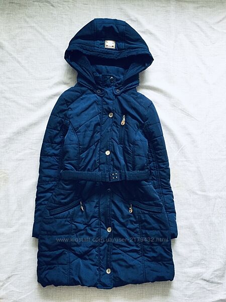 12-14 рок. Mayoral. Демі -єврозима подовжене пальто на синтепоні, стьобане,