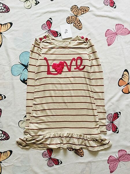 7 рок. TU ніжна туніка. 95 віскоза з 3d стрічками. стильна, актуальна з до