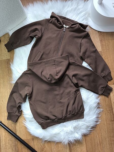 Тепла толстовка у шоколадному відтінку