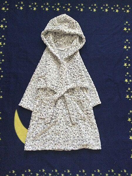 4-5 рок. , M&CO флісовий фактурний халат з анімалістичним принтом, теплий. С