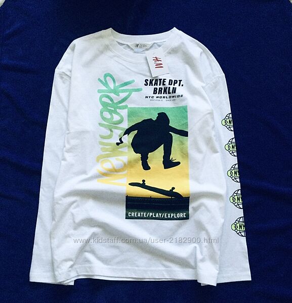 14-16 рок. 170-176 зріст H&M брендовий реглан, лонгслів. натуральний 100 б