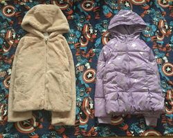 14-16 рок. Primark. Swisstech шубка з капюшоном та куртка зі срібними зірка