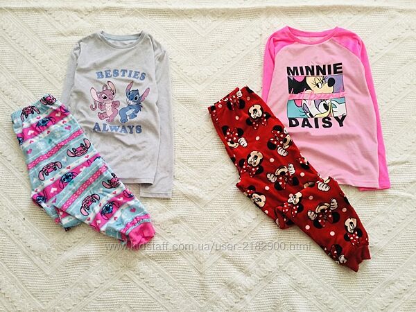 8-9 рок Primark. Disney Стіч та Міні Маус. велюрова піжама реглан та штанік