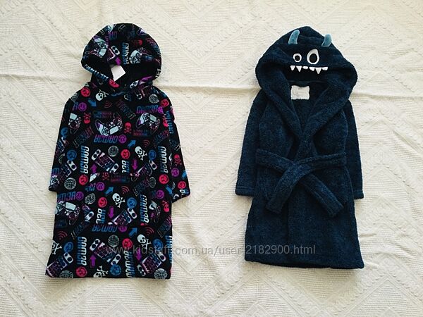 5-6 рок. George. F&F. флісовий, махровий, пухнастий халат. Динозавр та Плей
