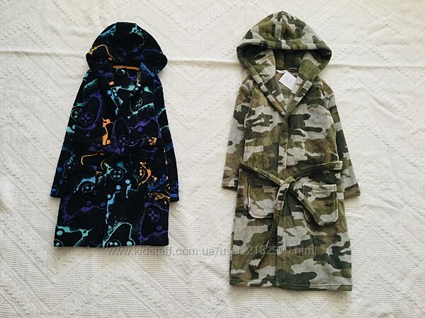 8-9 рок. Marks&Spencer Халат Плейстейшн і Мілітарі флісовий, махровий, пухн