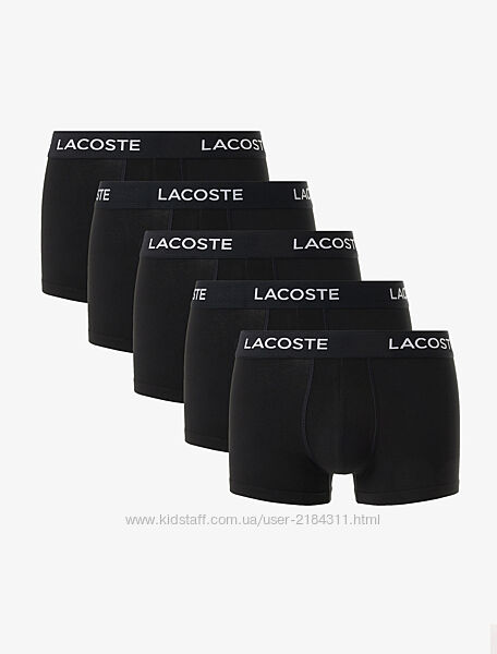 Оригінальні короткі боксери Lacoste Cotton Stretch Trunks набір 5-pack