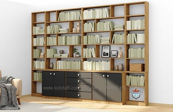 Книжный стеллаж на заказ в любом размере и цвете