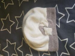 Шапка жіноча тепла з ангори, берет жіночий теплий